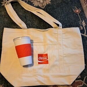 Coca Cola Coke Canvas Tote Bag and Emoji Cup Tumbler